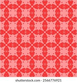 Vector seamless pattern with hand drawn symmetric flowers. Beautiful design for textile, wallpaper, wrapping paper and backgrounds.