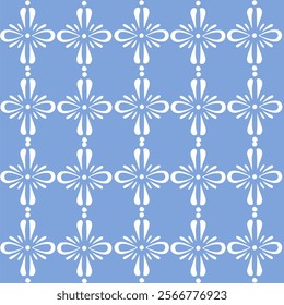 Vector seamless pattern with hand drawn symmetric flowers. Beautiful design for textile, wallpaper, wrapping paper and backgrounds.