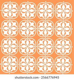 Vector seamless pattern with hand drawn symmetric flowers. Beautiful design for textile, wallpaper, wrapping paper and backgrounds.