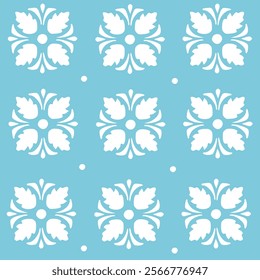 Vector seamless pattern with hand drawn symmetric flowers. Beautiful design for textile, wallpaper, wrapping paper and backgrounds.