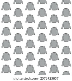 Vector seamless pattern of hand drawn sketch doodle colored sweatshirt isolated on white background