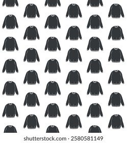 Vector seamless pattern of hand drawn sketch doodle sweatshirt isolated on white background