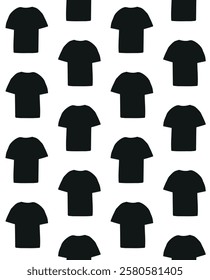 Vector seamless pattern of hand drawn t-shirt silhouette isolated on white background