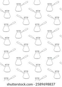 Vector seamless pattern of hand drawn sketch doodle outline coffee turk isolated on white background