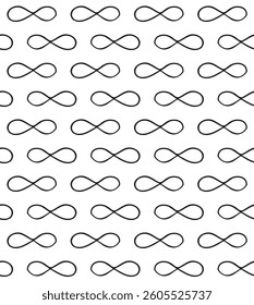 Vector seamless pattern of hand drawn sketch doodle eternal endless sign isolated on white background