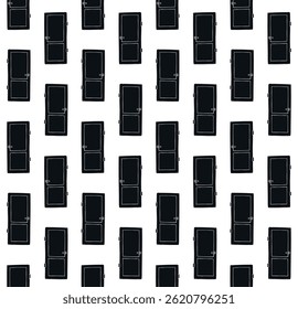 Vetor padrão sem emenda de mão desenhado esboço doodle porta isolado no fundo branco