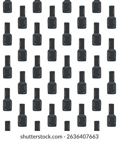 Vector seamless pattern of hand drawn sketch doodle nail polish isolated on white background