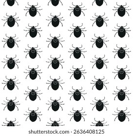 Vector seamless pattern of hand drawn sketch doodle mite isolated on white background