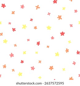 Vector seamless pattern with hand drawn cute flowers. Beautiful design for textile, wallpaper, fabric, wrapping paper and backgrounds.