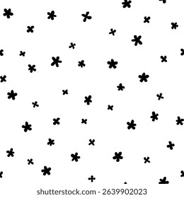 Vector seamless pattern with hand drawn cute flowers. Beautiful design for textile, wallpaper, fabric, wrapping paper and backgrounds.