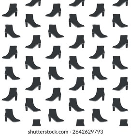 Vector seamless pattern of hand drawn sketch doodle ankle boot isolated on white background