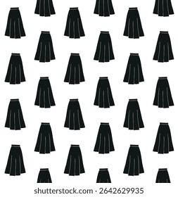 Vector seamless pattern of hand drawn sketch doodle skirt isolated on white background