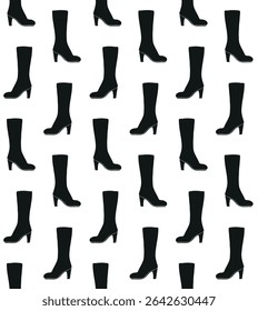 Vector seamless pattern of hand drawn sketch doodle high boot isolated on white background