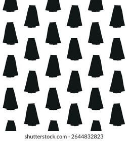 Vector seamless pattern of hand drawn skirt silhouette isolated on white background