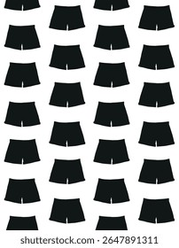 Vetor padrão sem costura de desenho à mão esboço rabiscar jeans calções silhueta isolado no fundo branco