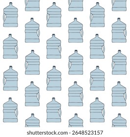 Vector seamless pattern of hand drawn sketch doodle colored water cooler isolated on white background