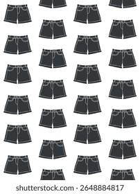 Vetor padrão sem costura de desenho à mão esboço rabiscar calções jeans isolado no fundo branco