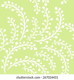 vector seamless pattern with hand drawn branches