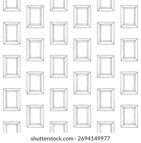 Vector sin patrón de dibujo dibujado a mano doodle marco de contorno aislado sobre fondo blanco