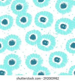 Vector seamless pattern with hand drawn flower elements .
