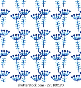 Vector seamless pattern from hand drawn watercolor  flowers and leaves. Design element for summer wedding, spring congratulation card. Perfect floral pattern for phone cases and eco bags.