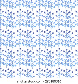 Vector seamless pattern from hand drawn watercolor  flowers and leaves. Design element for summer wedding, spring congratulation card. Perfect floral pattern for phone cases and eco bags.