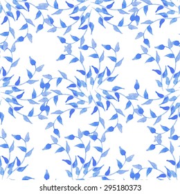 Vector seamless pattern from hand drawn watercolor  flowers and leaves. Design element for summer wedding, spring congratulation card. Perfect floral pattern for phone cases and eco bags.