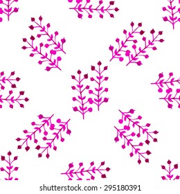 Vector seamless pattern from hand drawn watercolor  flowers and leaves. Design element for summer wedding, spring congratulation card. Perfect floral pattern for phone cases and eco bags.
