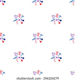 Vector seamless pattern from hand drawn watercolor flowers and leaves. Design element for summer wedding, spring congratulation card. Perfect floral pattern for phone cases,eco bags and other textile.