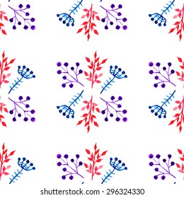 Vector seamless pattern from hand drawn watercolor flowers and leaves. Design element for summer wedding, spring congratulation card. Perfect floral pattern for phone cases,eco bags and other textile.