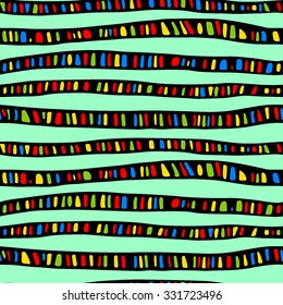 Vector seamless pattern with hand drawn horizontal colorful stripes. Beautiful design elements, vivid colors. Perfect for prints and patterns.