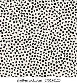 Vector Seamless Pattern. Hand Drawn Polka Dot Texture. Stylish Monochrome Doodles. Modern Graphic Design. Hipster Creative Tileable Print.