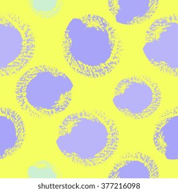 Vector seamless pattern - hand drawn grunge brushstrokes, swirls, prints in rich pastel colors. Design for textile, background, paper, scrap-booking.