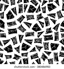 Vector seamless pattern. Hand drawn monochrome background