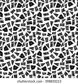Vector seamless pattern. Hand drawn monochrome background