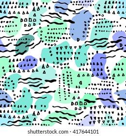 Vector seamless pattern with hand drawn textures.