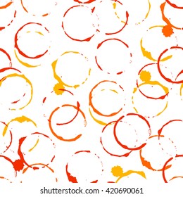 Vector seamless pattern with hand drawn circle.  Abstract pattern in joyful color. Vector endless texture on isolated white background.