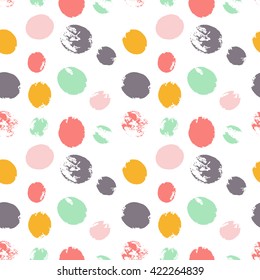 Vector seamless pattern with hand drawn ink circles. Hand drawn ink pattern for fashion fabric print, wrapping paper, postcards, wedding and birthday invitations.