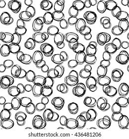 vector seamless pattern with hand drawn circles on isolated background