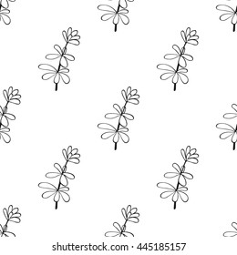 Vector seamless pattern with hand drawn herbs.