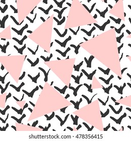 Vector seamless pattern with hand drawn calligraphic brush stroke. Good for wedding or birthday decoration, greeting card, web page design, wrapping paper, fabric print, interior surface and wallpaper