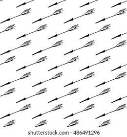 Vector seamless pattern of hand drawn sketch of arrows illustration