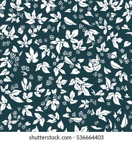 Vector seamless pattern with hand drawn hop leaves and cones. Beautiful floral design elements, perfect for prints and patterns