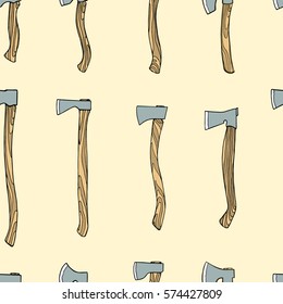 Vector seamless pattern with hand drawn axes. Beautiful design elements, perfect for prints and patterns.