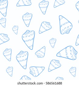 Vector seamless pattern with hand drawn seashells. Beautiful marine design elements, for prints and patterns.