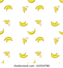 Vector seamless pattern with hand drawn bananas on a white background. For your design