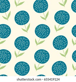 Vector seamless pattern with hand drawn floral elements on light yellow background. Can be used for wallpaper, poster design, wrapping paper, surface texture, print on textile and covers