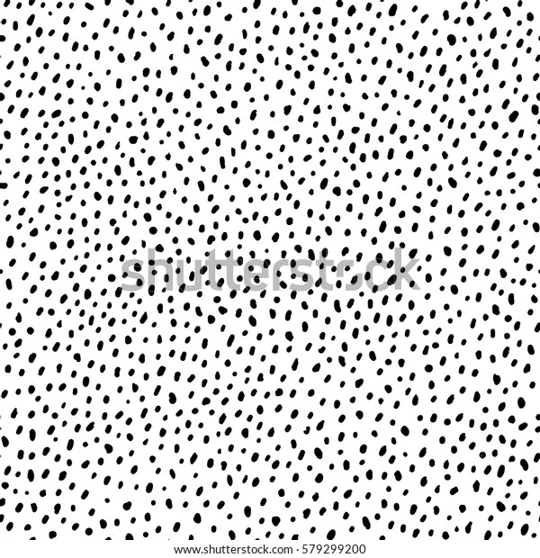 ベクターシームレスなパターン 手描きのポルカドットテクスチャー 単純な構造 抽象的な背景に多くの点在する部分 白黒のデザイン 壁紙 包装紙 織物のイラスト のベクター画像素材 ロイヤリティフリー