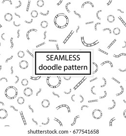 Vector seamless pattern. Hand drawn,doodle,ink, grunge background. Black and white simple design template. 