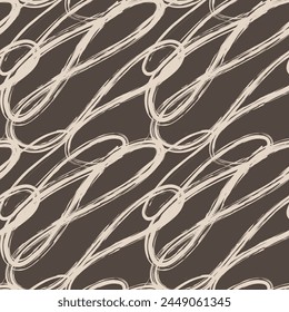Vector seamless pattern with hand-drawn abstract lines